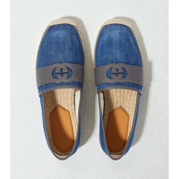 NIB Gucci Alejandro Denim Espadrilles Size UK7 US8 EU41 Authentic $800+